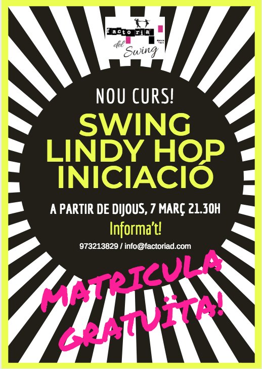NOU CURS NIVELL INICIAL SWING/LINDY HOP